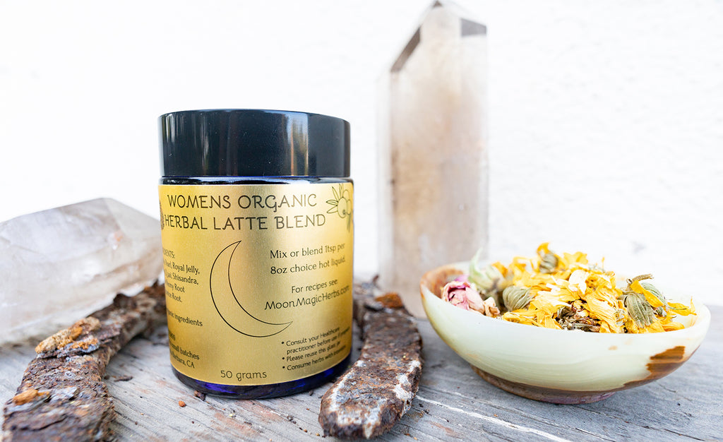 Moon Magic Women's Herbal Latte to support all moon cycles and the hormonal fluctuations.
